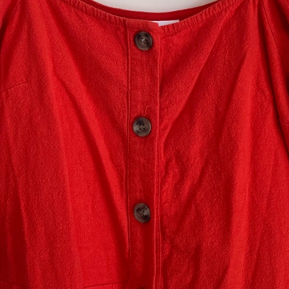 H&M Linen Like Red/Orange xxl long dress - Picture 2 of 4